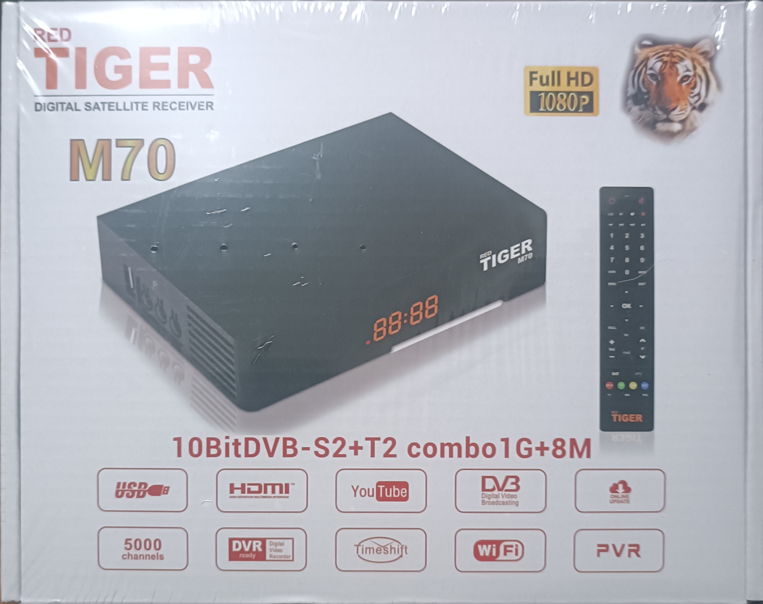 گیرنده دیجیتال تایگر مدل m70, فول اچ دی ده بیت رنگ کمبو دارای گیرنده دیجیتال تلویزیون ایران